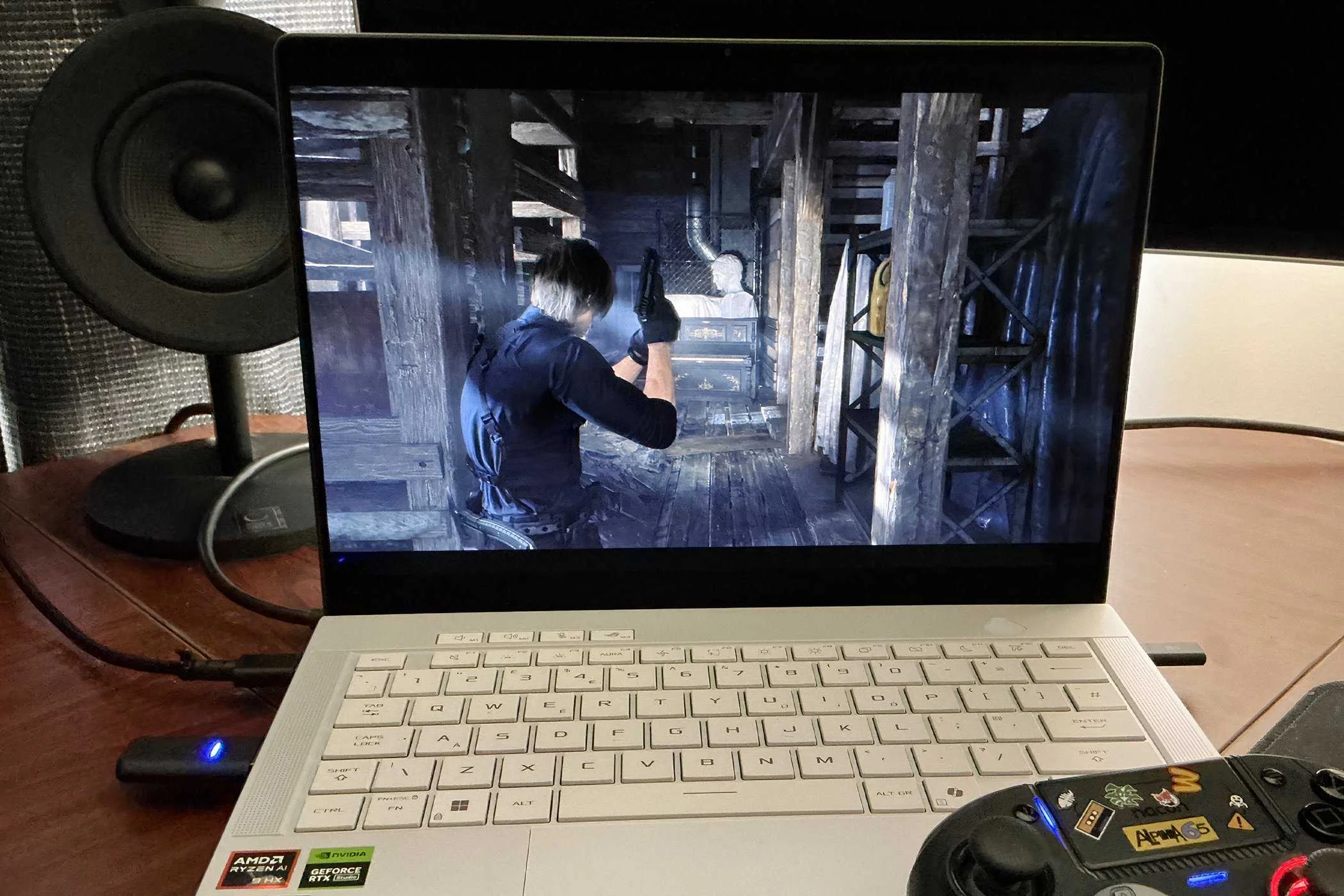 Resident Evil Requiem on a gaming laptop